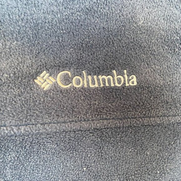Columbia Men's Fleece Jacket Large Navy Blue Full-Zip Stand Collar Outdoors - Picture 9 of 13